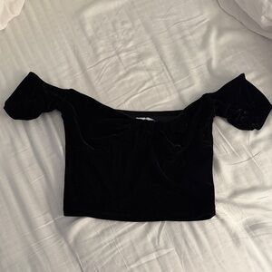 uo velvet off the shoulder top